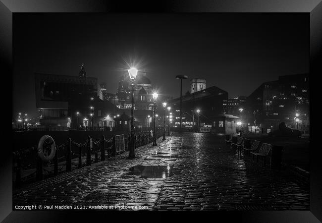 Rain soaked Liverpool Waterfront Framed Print by Paul Madden