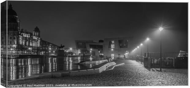 The Pier Head at night Canvas Print by Paul Madden