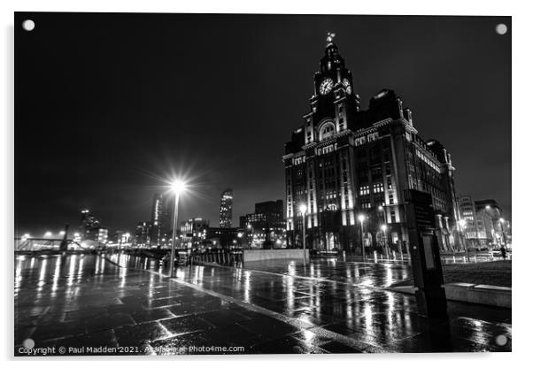 The Royal Liver Building Acrylic by Paul Madden