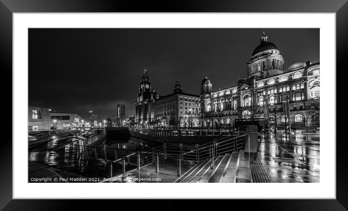 The Three Graces at night Framed Mounted Print by Paul Madden