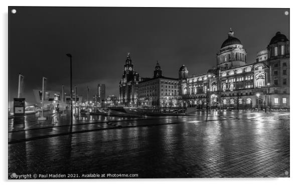 Three Graces of Liverpool Acrylic by Paul Madden