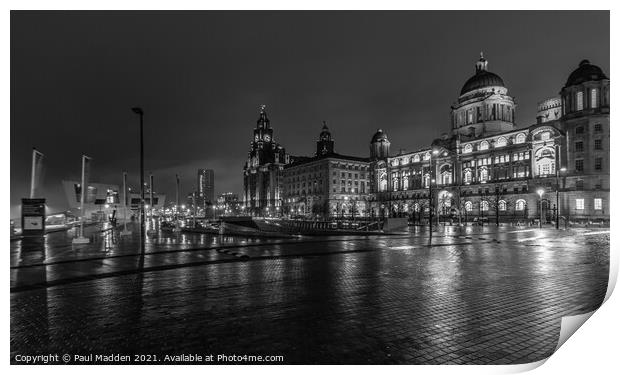 Three Graces of Liverpool Print by Paul Madden