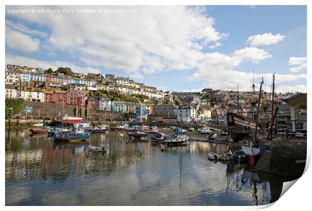 Brixham Harbour Print by Gill Allcock