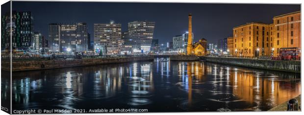 Frozen Canning Dock Panorama Canvas Print by Paul Madden