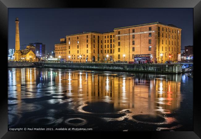 Frozen Canning Dock Framed Print by Paul Madden