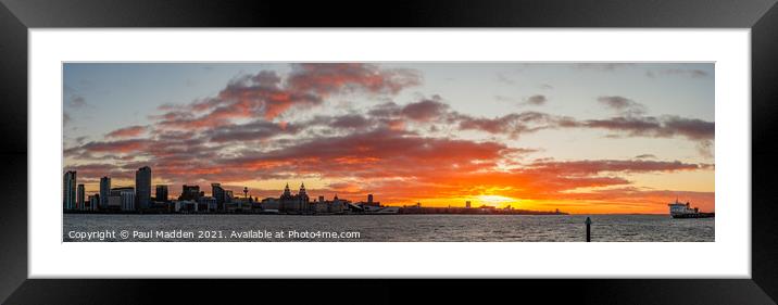 Liverpool Sunrise Panorama Framed Mounted Print by Paul Madden