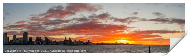 Liverpool Sunrise Panorama Print by Paul Madden