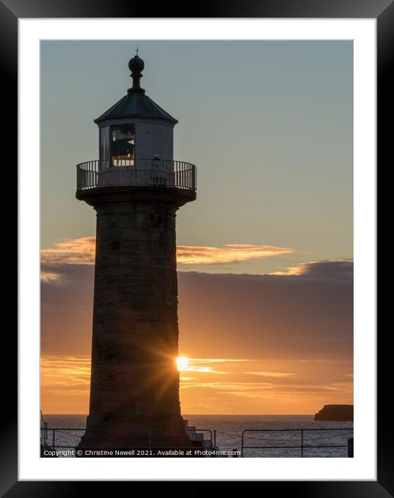  Sunrise Beyond the Lighthouse  Framed Mounted Print by Christine Newell