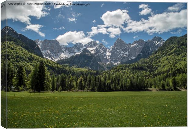 The Julian Alps  - the Slovenia and Austrian Borde Canvas Print by Nick Jenkins