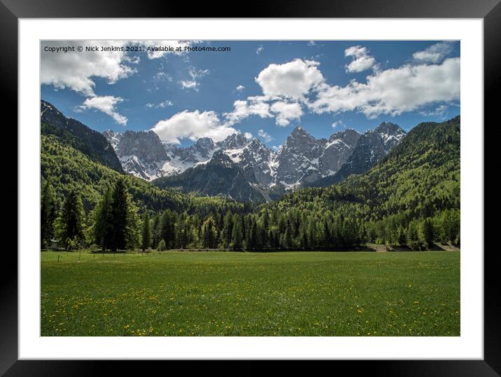 The Julian Alps  - the Slovenia and Austrian Borde Framed Mounted Print by Nick Jenkins