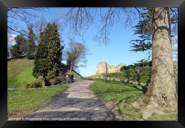 Path to Tonbridge Castle  Framed Print by Sheila Eames