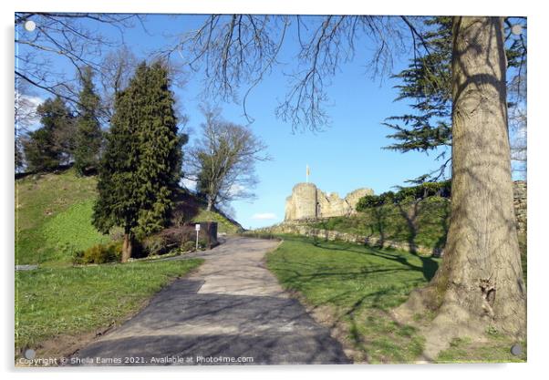 Path to Tonbridge Castle  Acrylic by Sheila Eames