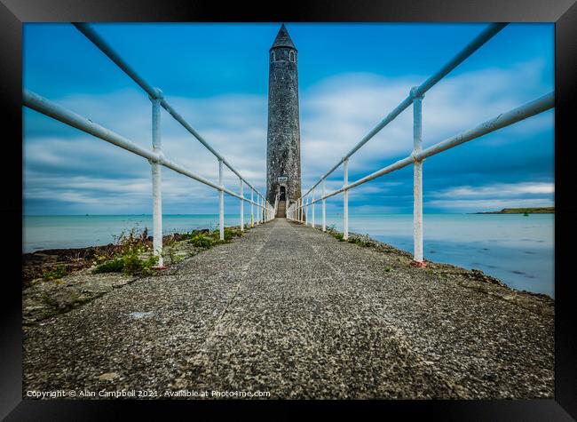 Converging at Chaine Memorial Tower, Larne Framed Print by Alan Campbell