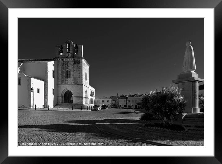Faro old town center. Algarve Portugal Framed Mounted Print by Angelo DeVal