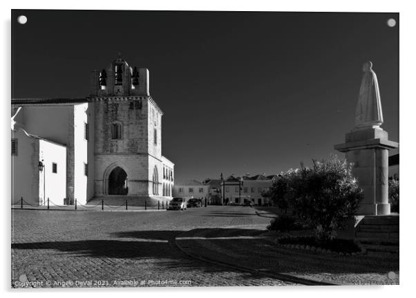 Faro old town center. Algarve Portugal Acrylic by Angelo DeVal