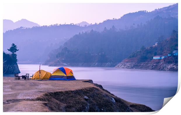 Outdoor Camping tent Print by Ambir Tolang