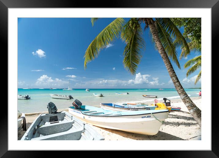 beach of Bayahibe, Dominican Republic, Carribean, America, Framed Mounted Print by peter schickert