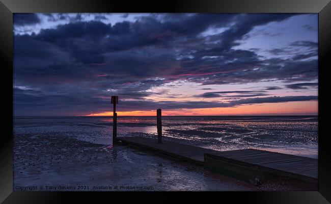 Sunrise, Lincolnshire Coast Framed Print by Tony Gaskins