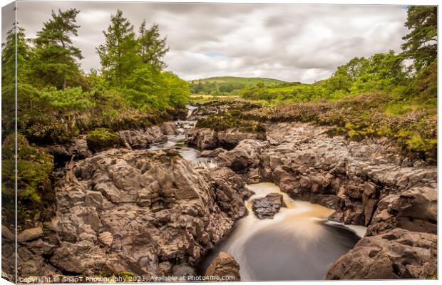 Rare photo of Earlstoun Linn Waterfall exposed, due to draining Earlstoun Loch Dam Canvas Print by SnapT Photography
