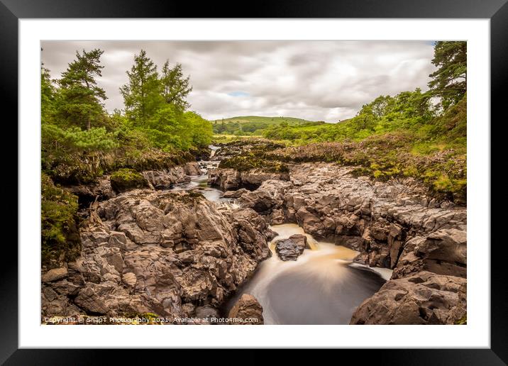 Rare photo of Earlstoun Linn Waterfall exposed, due to draining Earlstoun Loch Dam Framed Mounted Print by SnapT Photography