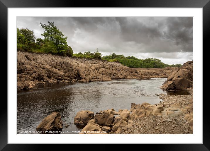 Water of Ken river flowing through a rocky gorge near Dalry, Galloway, Scotland Framed Mounted Print by SnapT Photography