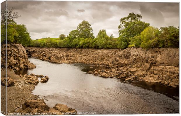 An exposed gorge on the Water of Ken in Galloway, due to draining Earlstoun Dam Canvas Print by SnapT Photography