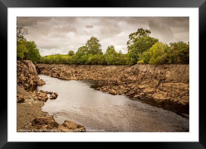 An exposed gorge on the Water of Ken in Galloway, due to draining Earlstoun Dam Framed Mounted Print by SnapT Photography