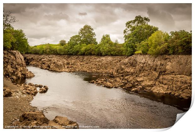 An exposed gorge on the Water of Ken in Galloway, due to draining Earlstoun Dam Print by SnapT Photography