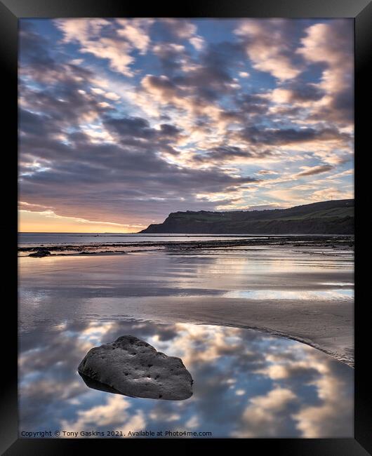 Ravenscar Sunrise Framed Print by Tony Gaskins