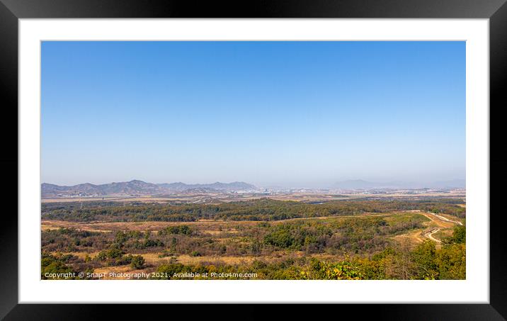 A view into North Korea, across the DMZ, from the Dorsa Observatory Framed Mounted Print by SnapT Photography