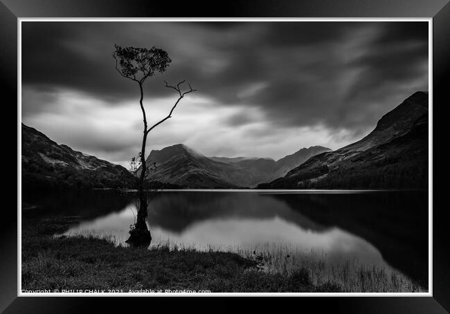 Butteremere in the lake district Cumbria with a lo Framed Print by PHILIP CHALK