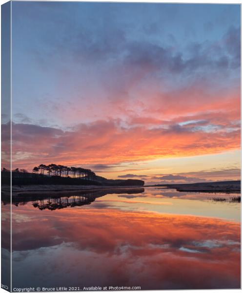 Dramatic red sunrise at Budleigh Salterton Canvas Print by Bruce Little
