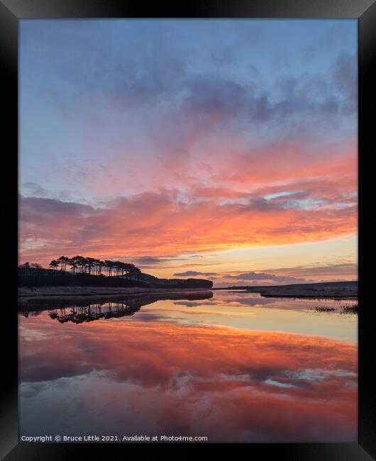 Dramatic red sunrise at Budleigh Salterton Framed Print by Bruce Little