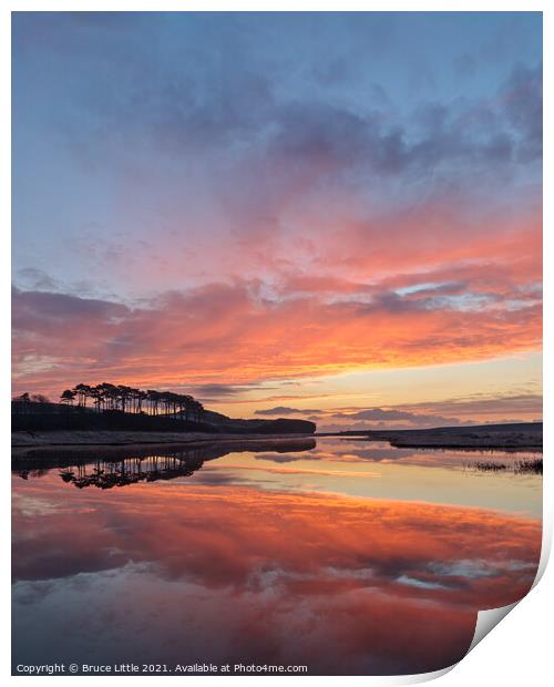 Dramatic red sunrise at Budleigh Salterton Print by Bruce Little