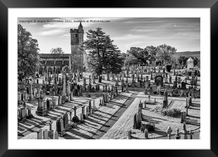 Stirling Old Town Cemetery mono Framed Mounted Print by Angus McComiskey