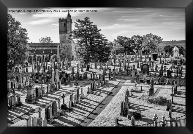 Stirling Old Town Cemetery mono Framed Print by Angus McComiskey