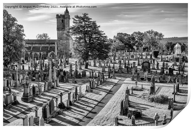 Stirling Old Town Cemetery mono Print by Angus McComiskey