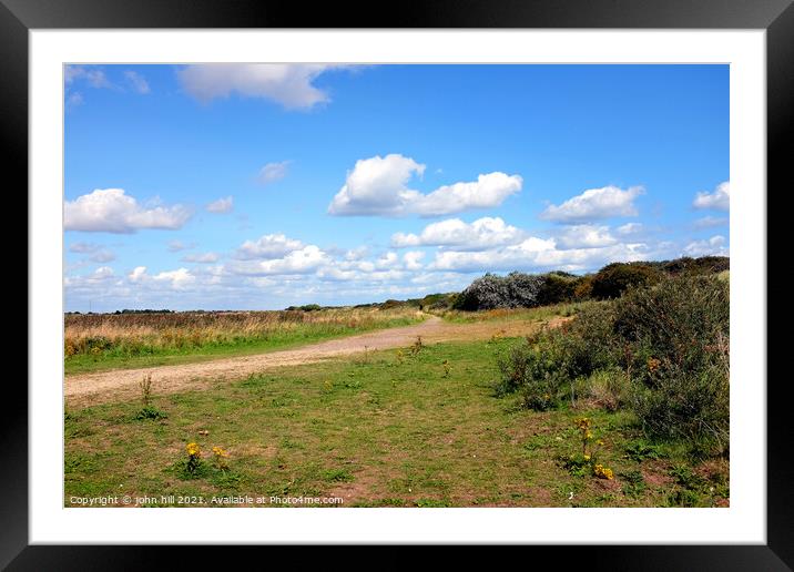 Coastal Countryside farmland and dunes in Lincolnshire Framed Mounted Print by john hill
