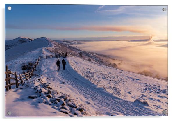 The Great Ridge Winter sunrise Acrylic by John Finney