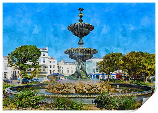 Victoria Fountain, Steine Gardens, Brighton Print by Geoff Smith