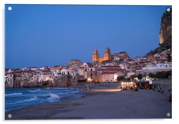 Cefalu, Sicily,  Acrylic by peter schickert