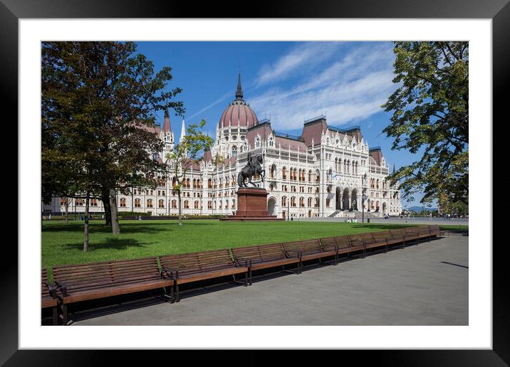 Hungarian Parliament Building in Budapest Framed Mounted Print by Artur Bogacki