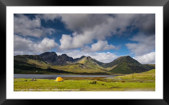 Yellow tent on the Isle of Skye 34 Framed Mounted Print by PHILIP CHALK