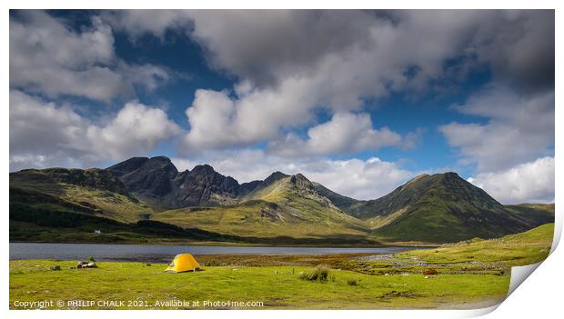 Yellow tent on the Isle of Skye 34 Print by PHILIP CHALK