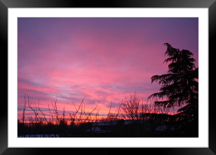 Pretty Pink Winter Sunrise Framed Mounted Print by Jeremy Hayden