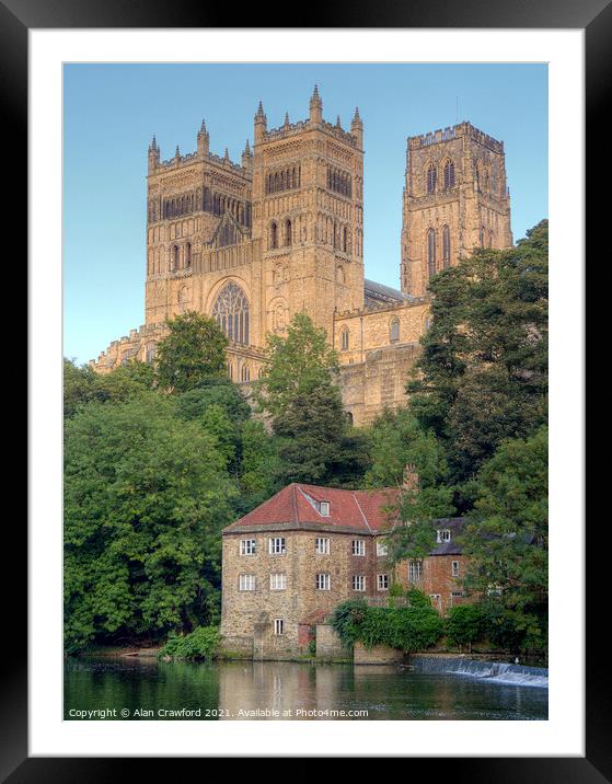 Durham Cathedral and the Old Fulling Mill Framed Mounted Print by Alan Crawford