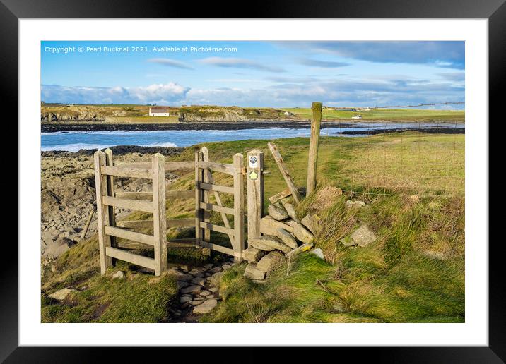 Anglesey Coast Path at Porth Cwyfan Framed Mounted Print by Pearl Bucknall
