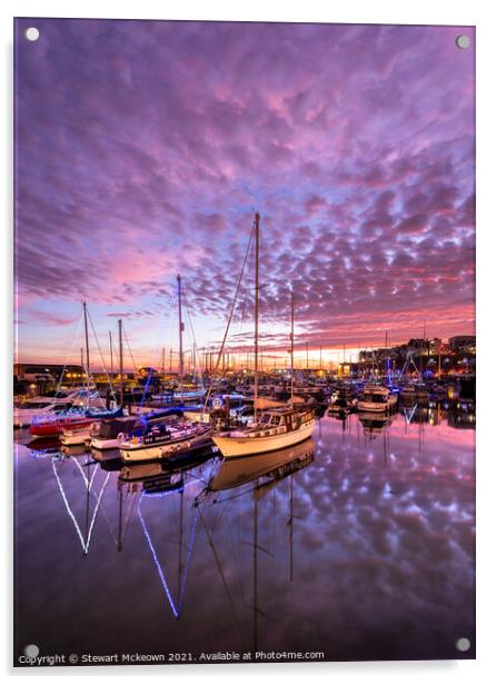 Ramsgate Marina Sunset Acrylic by Stewart Mckeown