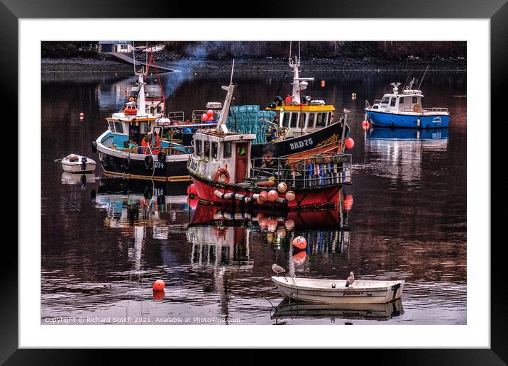 Another mess of working boats and a couple of tenders. Framed Mounted Print by Richard Smith