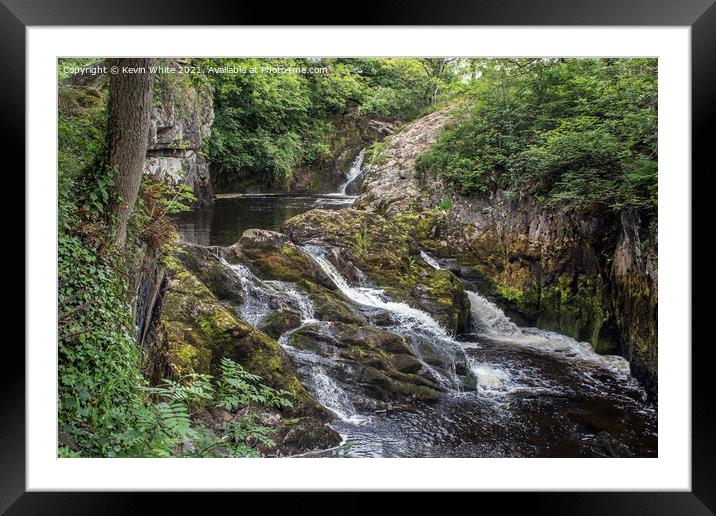 Ingleton waterfalls Framed Mounted Print by Kevin White